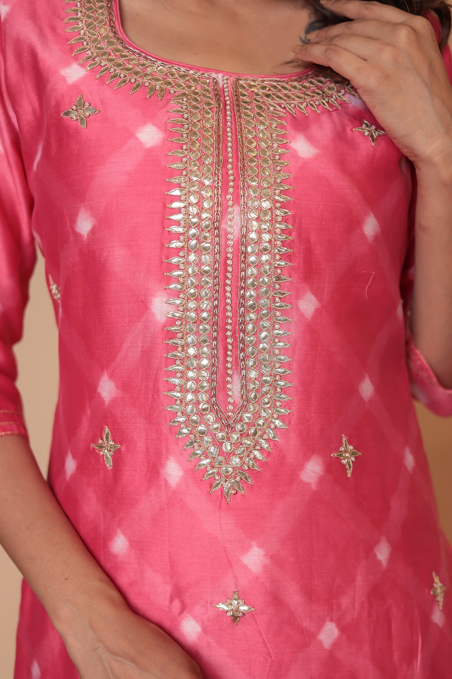 Pink Kurta Sharara Set, Wedding Guest Dress, Festive Haldi Mehndi Outfit