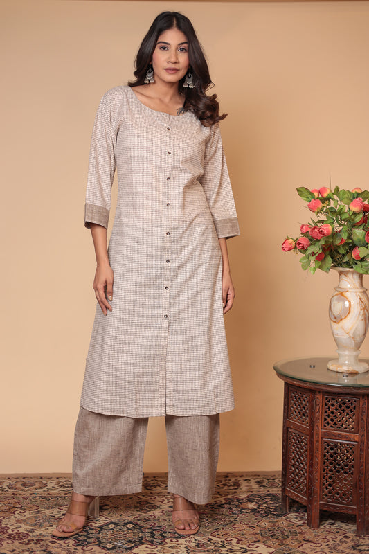 Cotton Linen Co-ord Set Kurta Pant Palazzo Pants & Loose Kurti