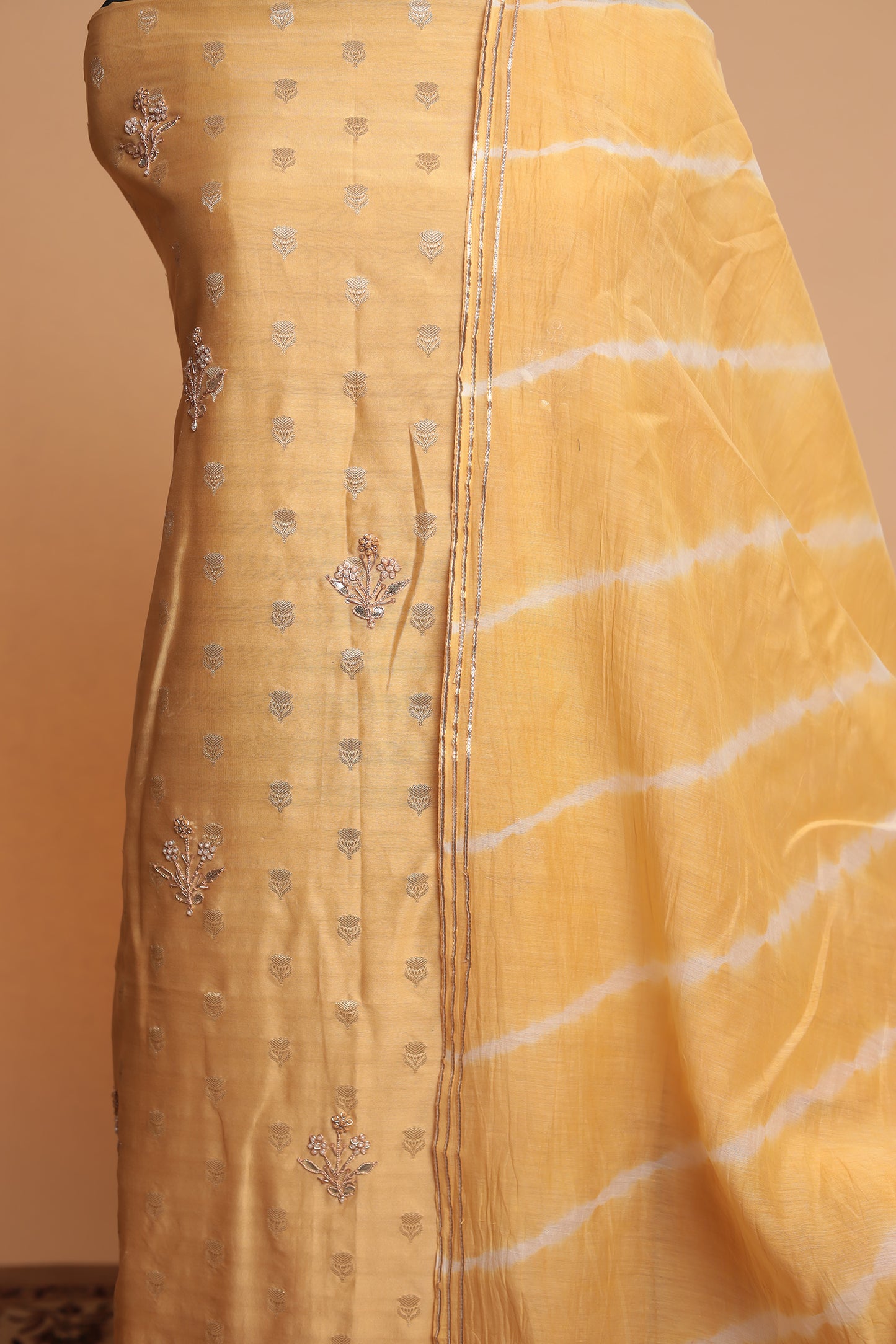 Festive Pastel Green Zardosi Work Salwar Suit Material