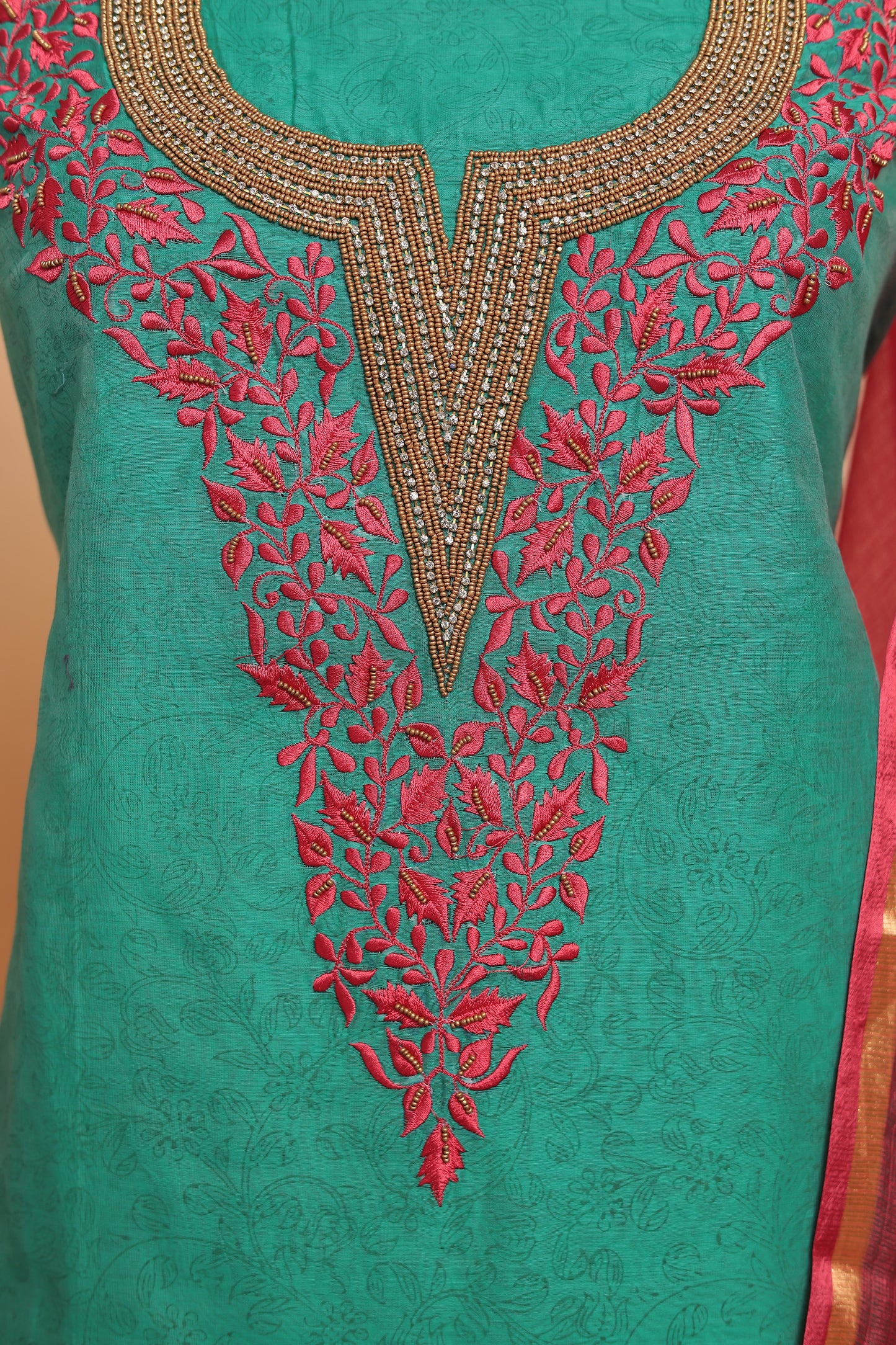 Unstitched Salwar Suit Set for Women, 3-Piece Designer Dress Material