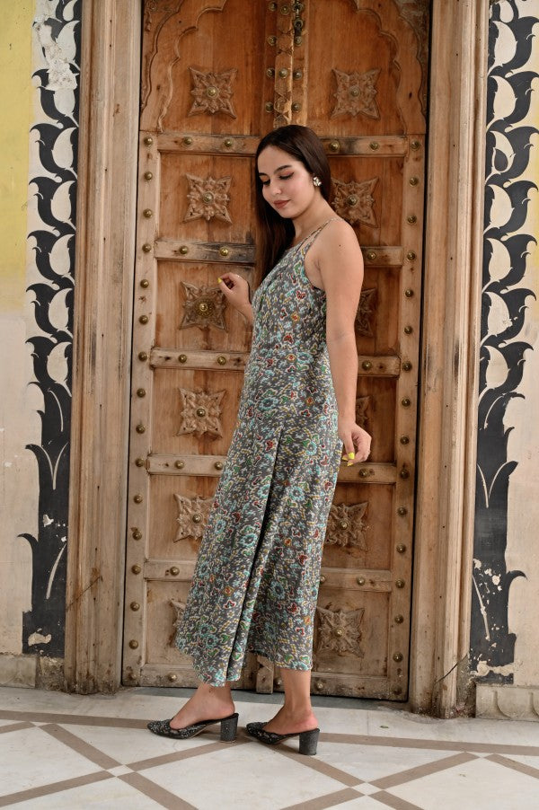 Women’s Cotton Maxi Dress | Sleeveless Printed Dress with Spaghetti Straps