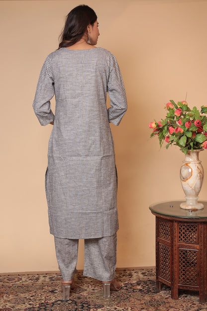 Cotton Linen Co-ord Set Kurta Pant Palazzo Pants & Loose Kurti