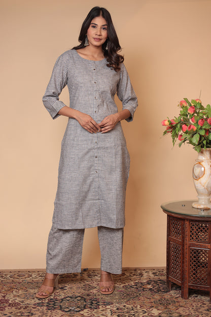 Cotton Linen Co-ord Set Kurta Pant Palazzo Pants & Loose Kurti