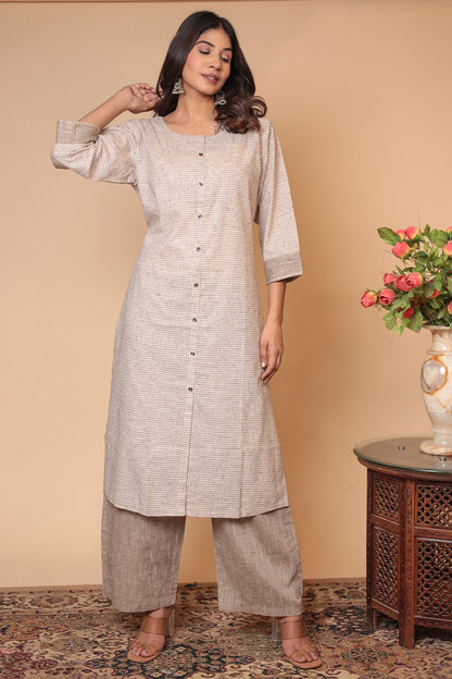 Cotton Linen Co-ord Set Kurta Pant Palazzo Pants & Loose Kurti
