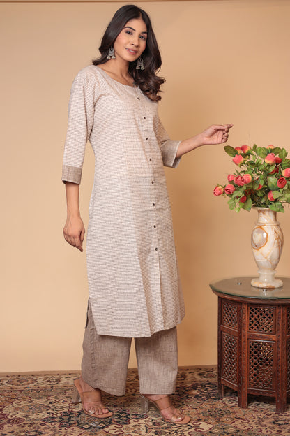 Cotton Linen Co-ord Set Kurta Pant Palazzo Pants & Loose Kurti