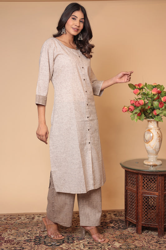 Cotton Linen Co-ord Set Kurta Pant Palazzo Pants & Loose Kurti