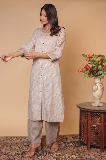 Cotton Linen Co-ord Set Kurta Pant Palazzo Pants & Loose Kurti