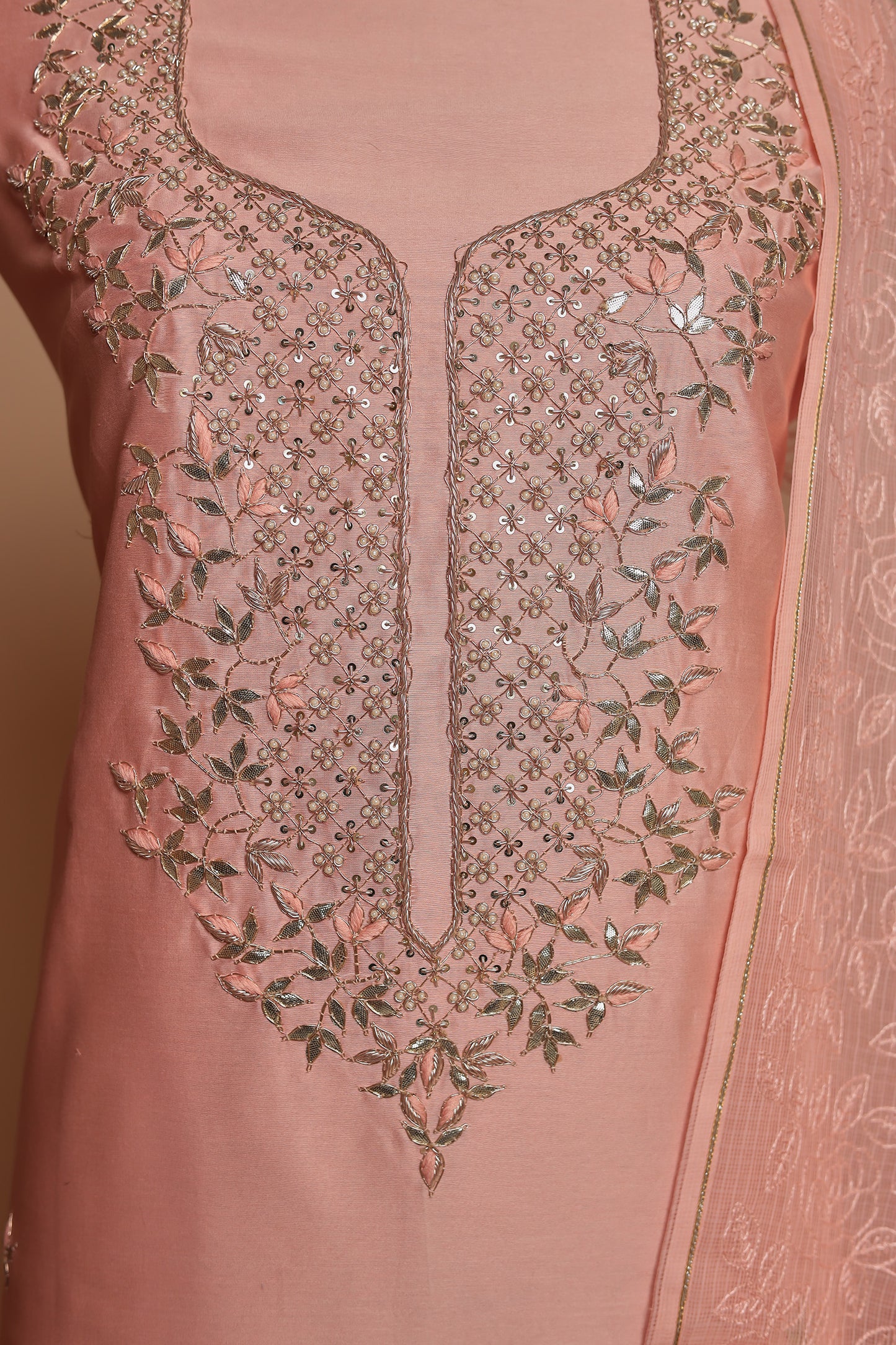 Designer Pure Silk Unstitched Suit Collection | Heavy Mirror Work & Bandhani Print Set