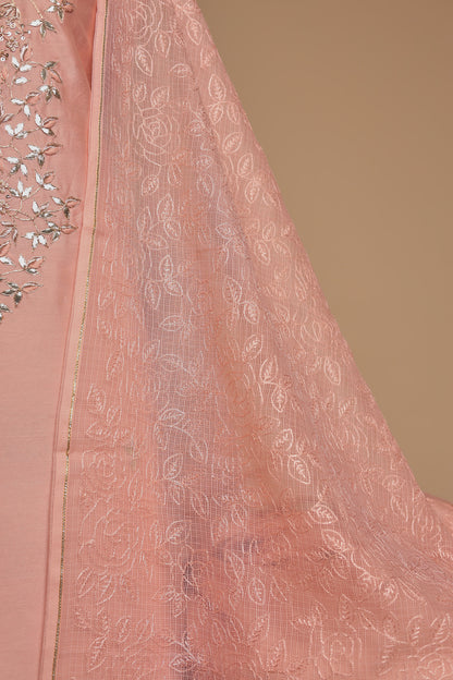 Designer Pure Silk Unstitched Suit Collection | Heavy Mirror Work & Bandhani Print Set