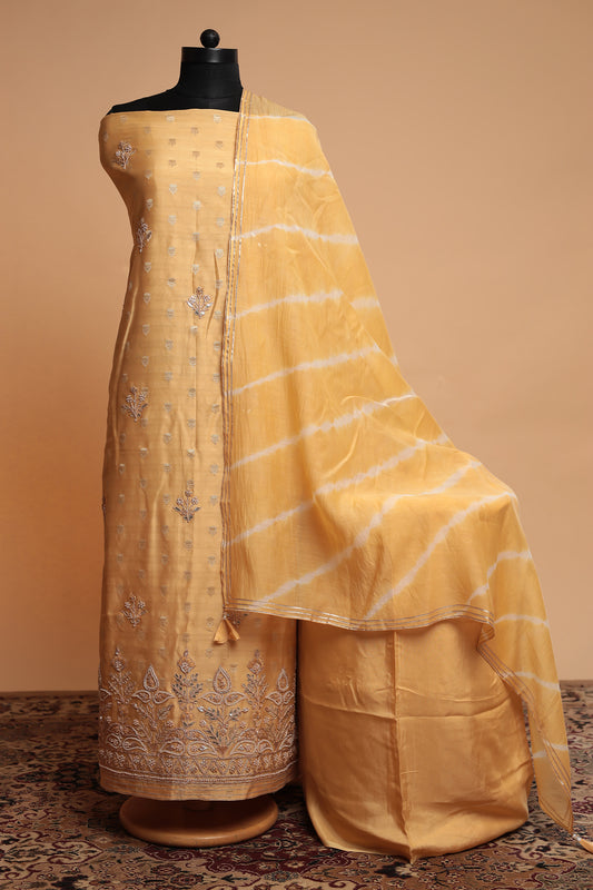 Festive Pastel Green Zardosi Work Salwar Suit Material