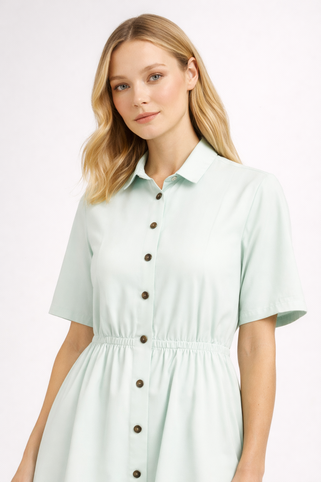 Mint Green Button Down Midi Dress for Women | Casual Shirt Style Midi Dress | Summer Day Dress