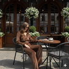 Chocolate Brown Velvet Co-Ord Set for Women – Zip Hoodie & Relaxed Fit Pants