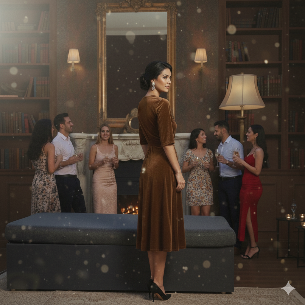 Mom & Me Matching Velvet Dress Set – Elegant Wrap Style Party Dresses for Mother & Daughter