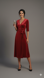 Custom Size Mom & Me Matching Wine Red Velvet Dress | Mother Daughter Coordinated Outfit | Personalized Fit Required