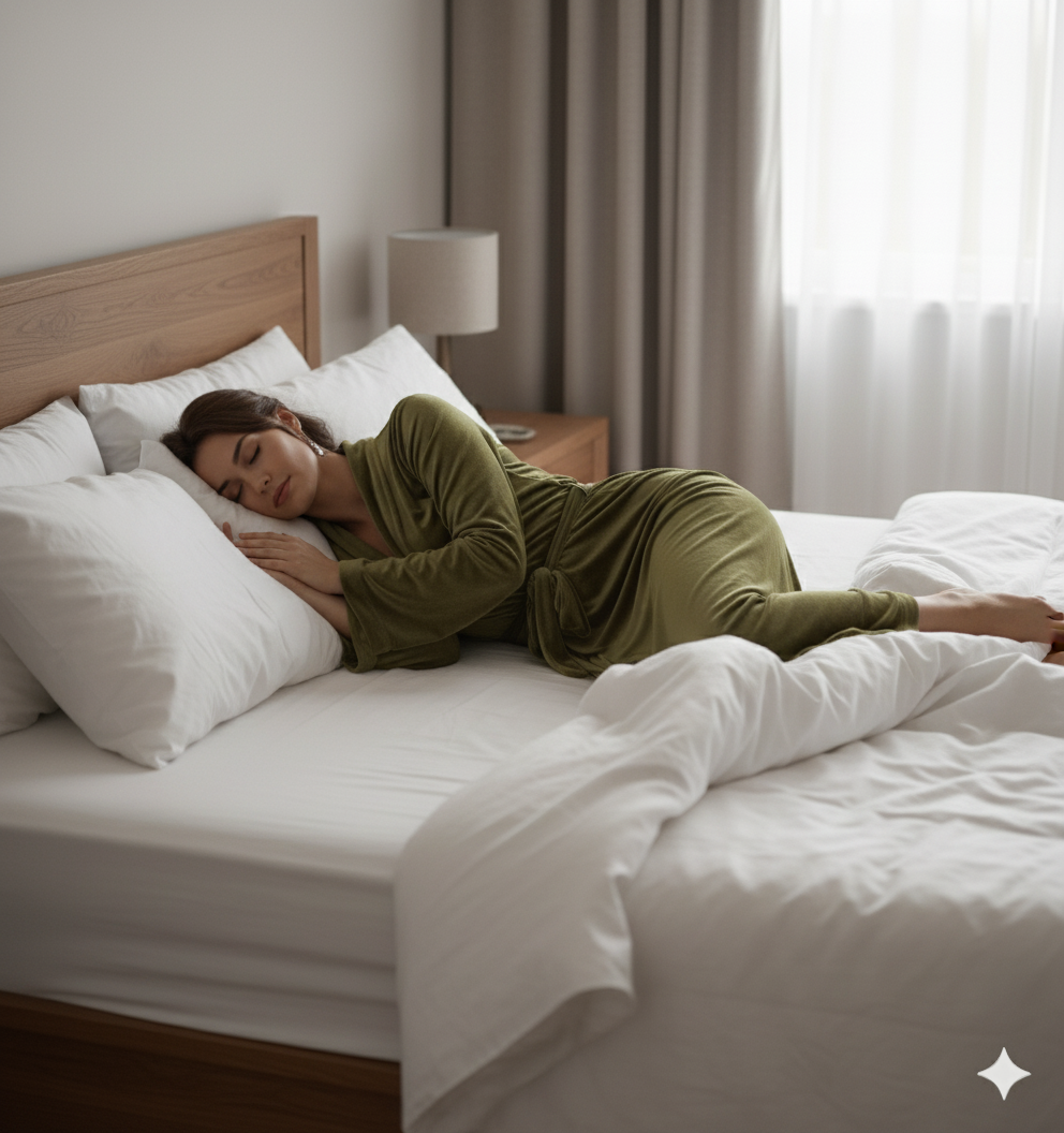 Olive Green Velvet Night Robe for Women | Luxury Long Wrap Robe | Custom Size Velvet Lounge Gown