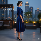 Custom Size Mom & Me Matching Royal Blue Velvet Dress | Mother Daughter Coordinated Outfit | Size Details Required