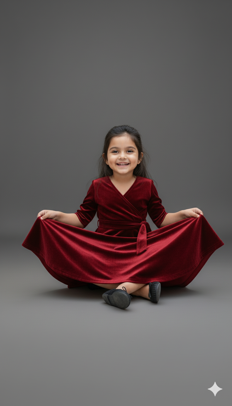 Custom Size Mom & Me Matching Wine Red Velvet Dress | Mother Daughter Coordinated Outfit | Personalized Fit Required