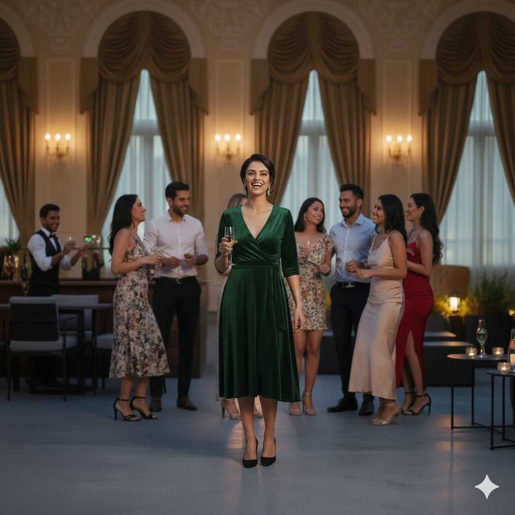 Custom Size Mom & Me Matching Green Velvet Dress | Mother Daughter Coordinated Outfit | Personalized Fit Required