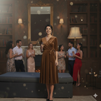 Mom & Me Matching Velvet Dress Set – Elegant Wrap Style Party Dresses for Mother & Daughter