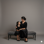 Custom Size Mom & Me Matching Black Velvet Dress | Mother Daughter Coordinated Outfit | Personalized Fit Required