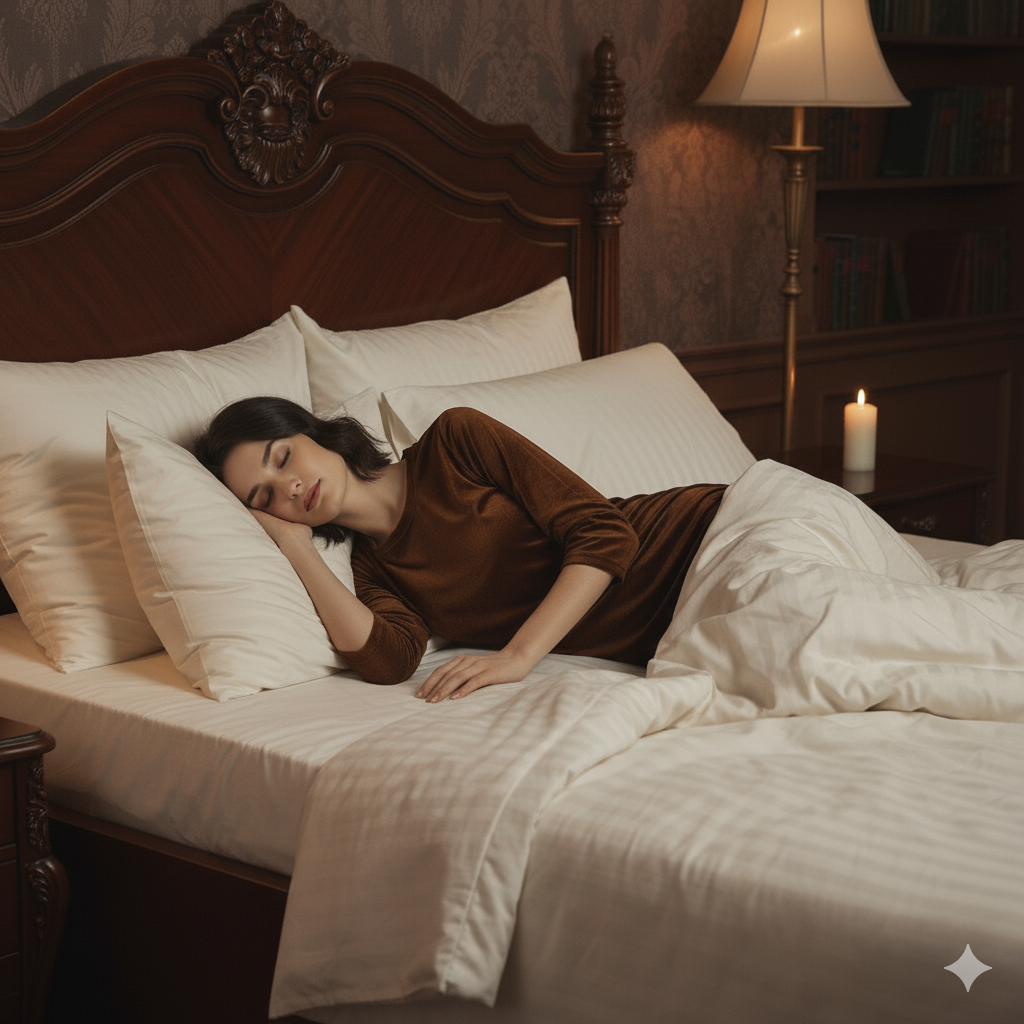 Brown Velvet Night Dress for Women | Soft Long Velvet Night Gown | Elegant Lounge & Sleepwear