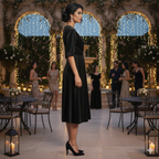 Custom Size Mom & Me Matching Black Velvet Dress | Mother Daughter Coordinated Outfit | Personalized Fit Required