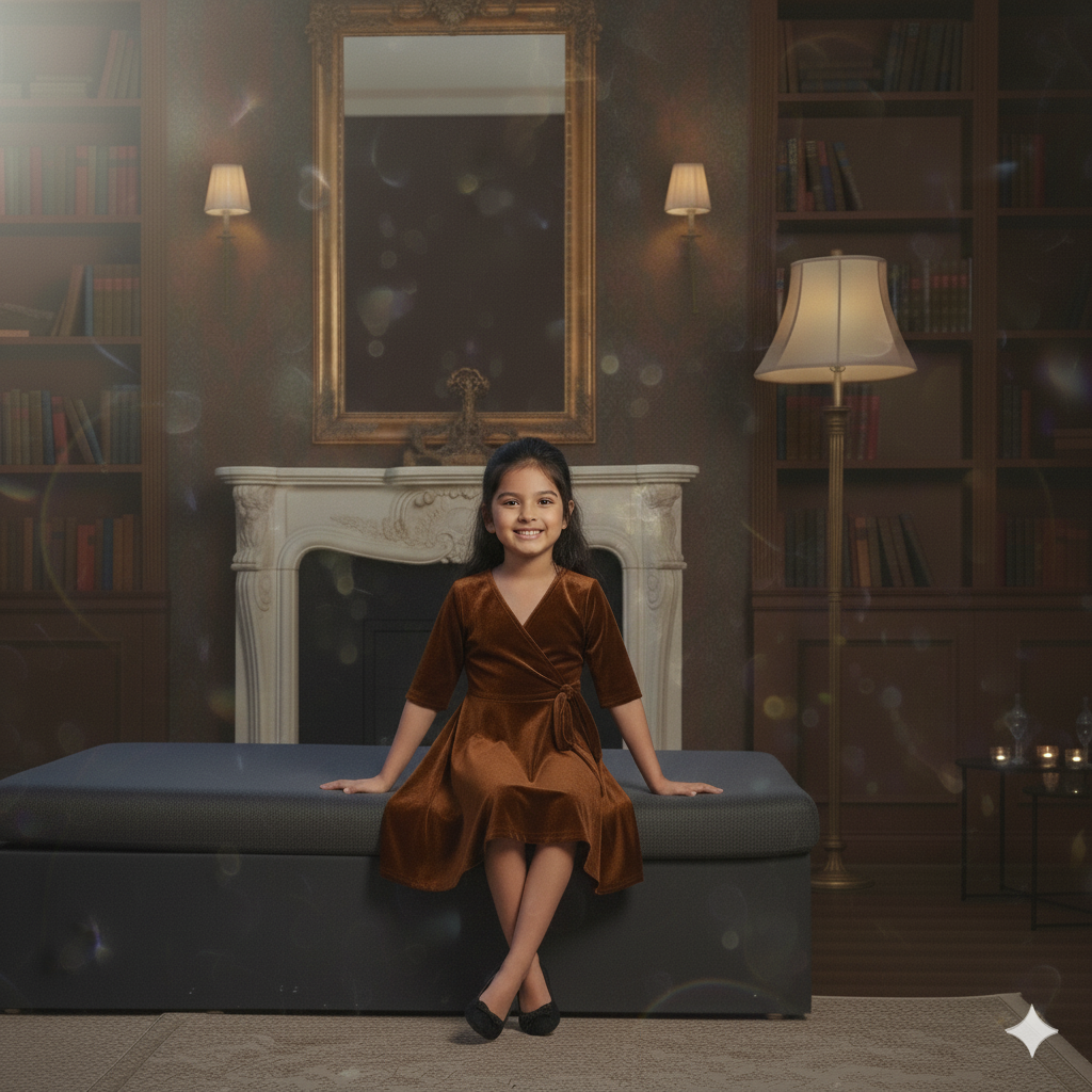 Mom & Me Matching Velvet Dress Set – Elegant Wrap Style Party Dresses for Mother & Daughter