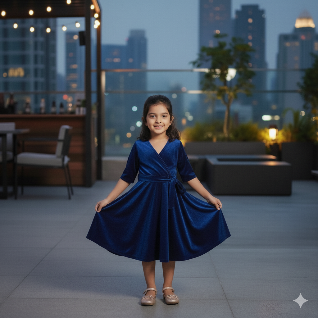Custom Size Mom & Me Matching Royal Blue Velvet Dress | Mother Daughter Coordinated Outfit | Size Details Required