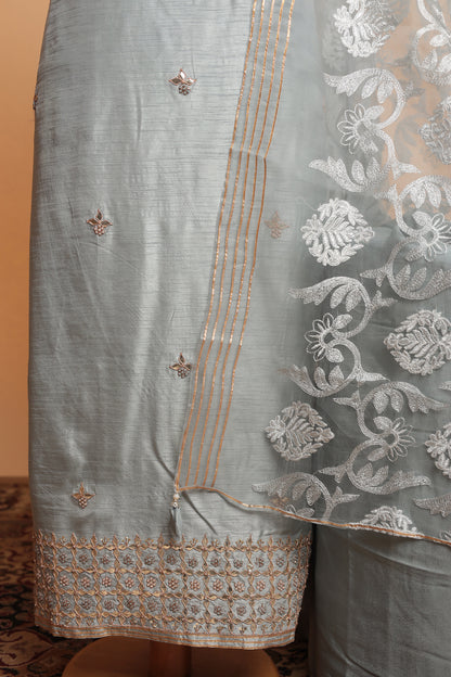 Luxury Peach Festive Unstitched Salwar Suit Material for Women