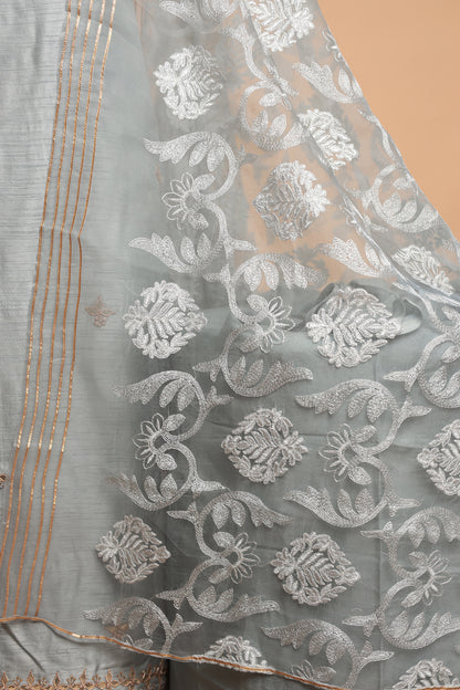 Luxury Peach Festive Unstitched Salwar Suit Material for Women